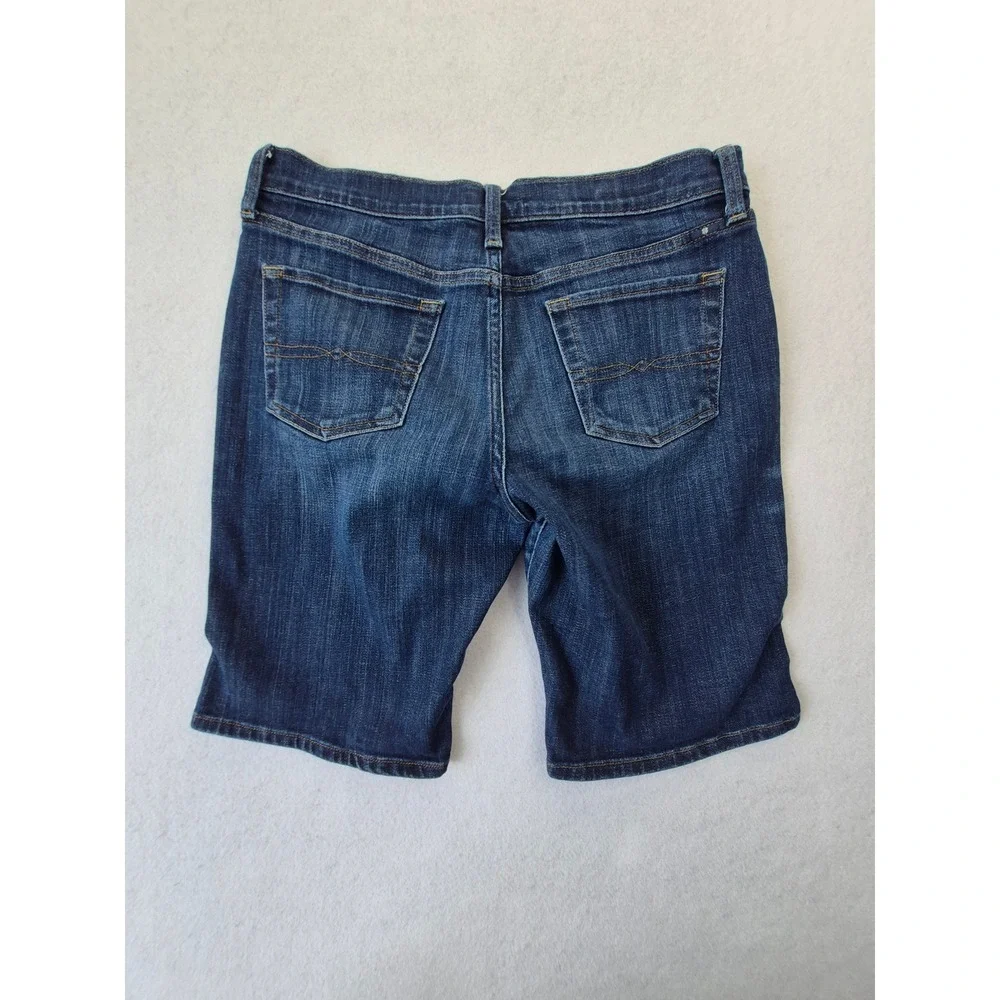 Lucky Brand Bermuda Jorts Women's 8/29 Dark Wash Long Denim Jean Shorts